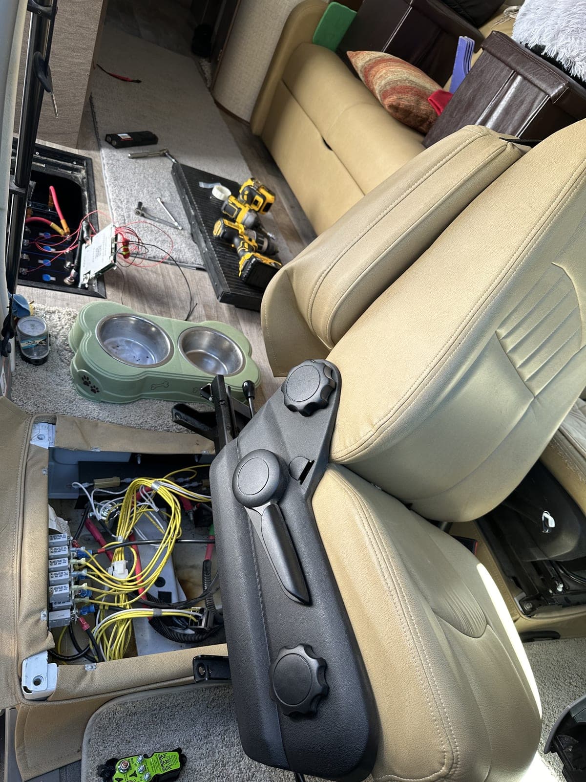 Full-system lithium upgrade including solar, custom battery bank and box, and DC-DC charging